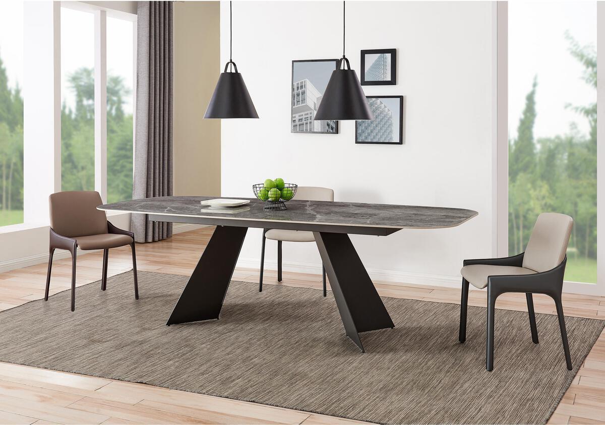 Euro Style Dining Chairs - Vilante Side Chair in Light Gray and Gray