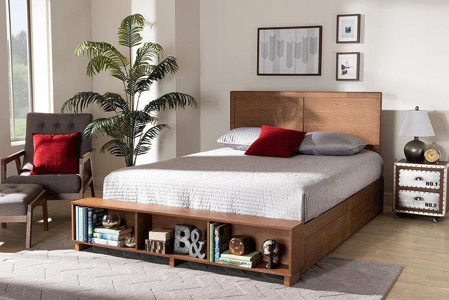 Wholesale Interiors Beds - Tamsin Queen Storage Bed Ash Walnut