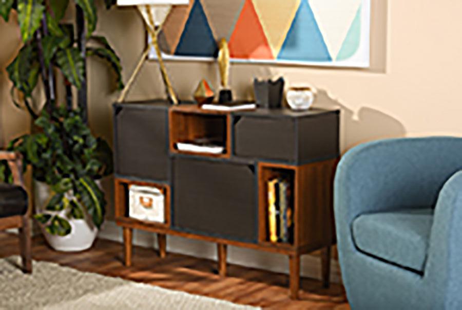 Wholesale Interiors Buffets & Cabinets - Anderson Mid-century Retro Modern Oak and Espresso Wood Sideboard Storage Cabinet