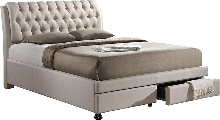 Wholesale Interiors Beds - Ainge King Bed with Storage Light Beige