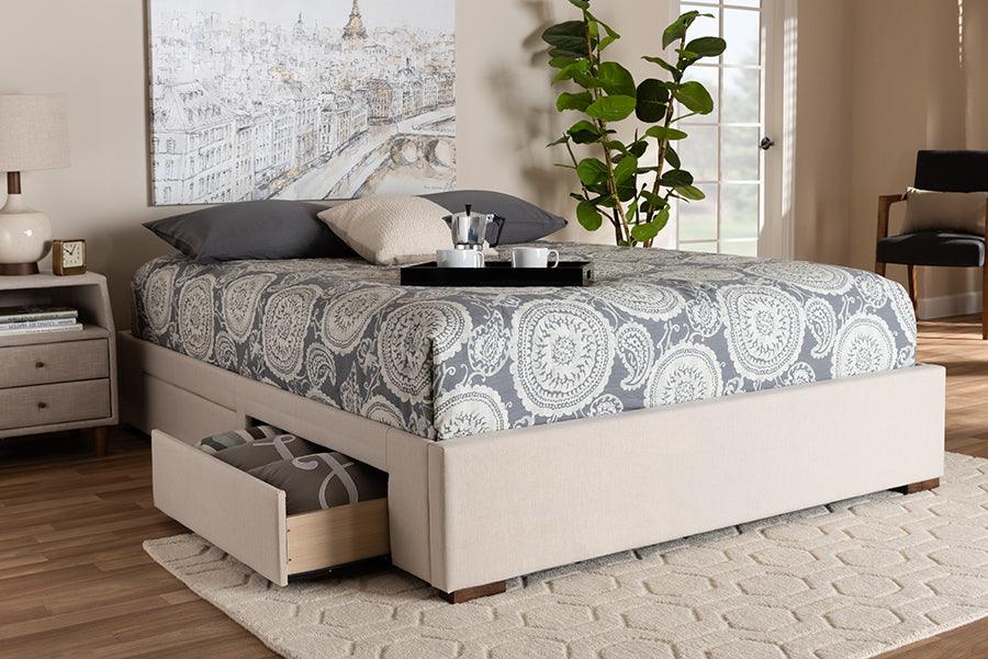 Wholesale Interiors Beds - Leni King Storage Bed Beige