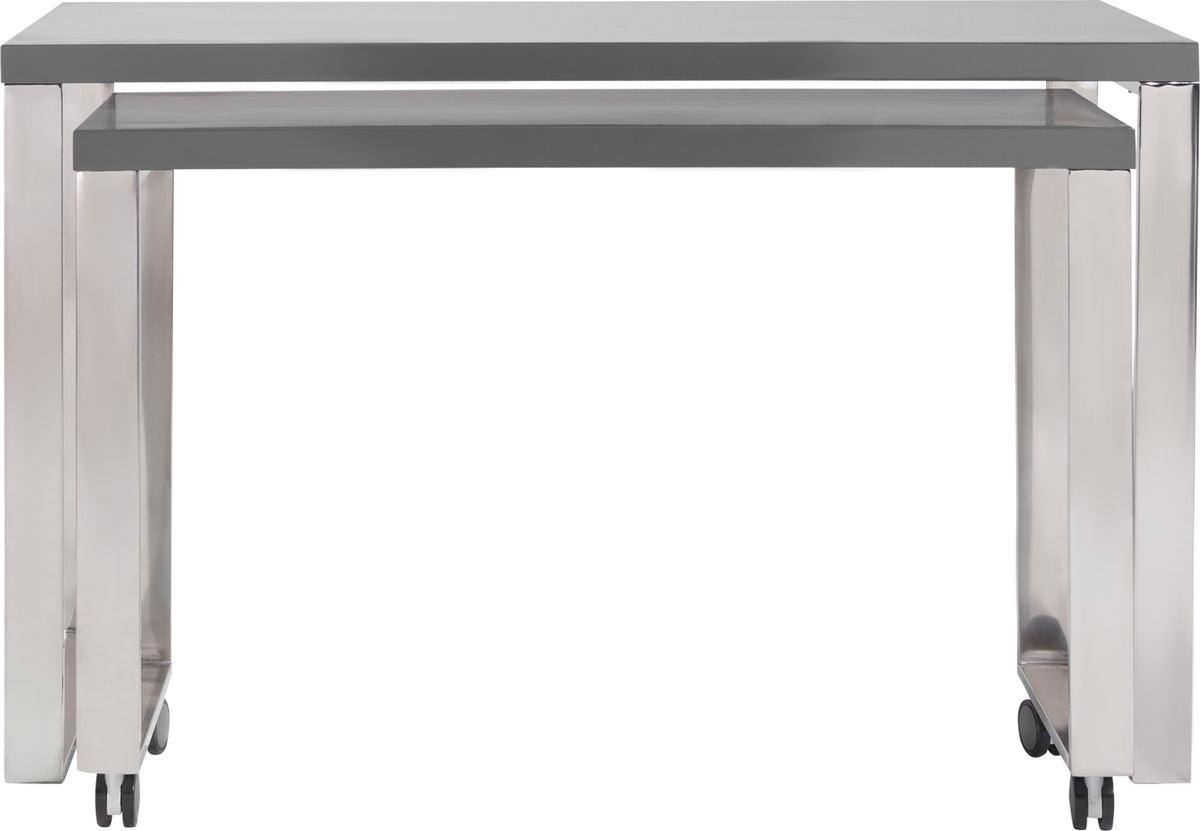 Euro Style Desks - Dillon 40" Side Return Desk Gray & Stainless Steel