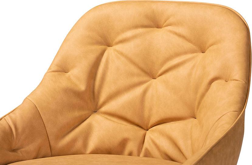 Wholesale Interiors Barstools - Catherine Modern and Tan Faux Leather Upholstered and Black Metal 4-Piece Bar Stool Set