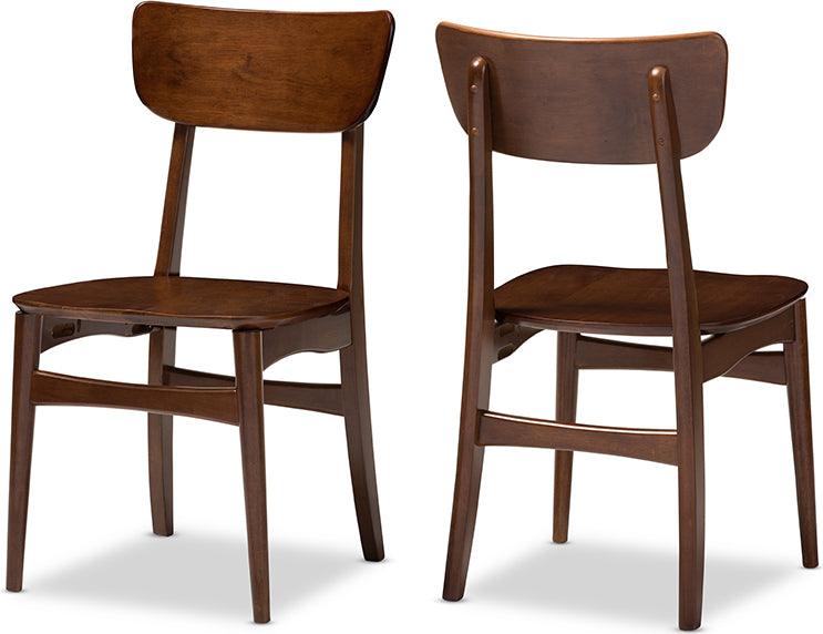 Wholesale Interiors Dining Chairs - Netherlands Mid-century Modern Dark Walnut Bent Wood Dining Side Chair (Set of 2)