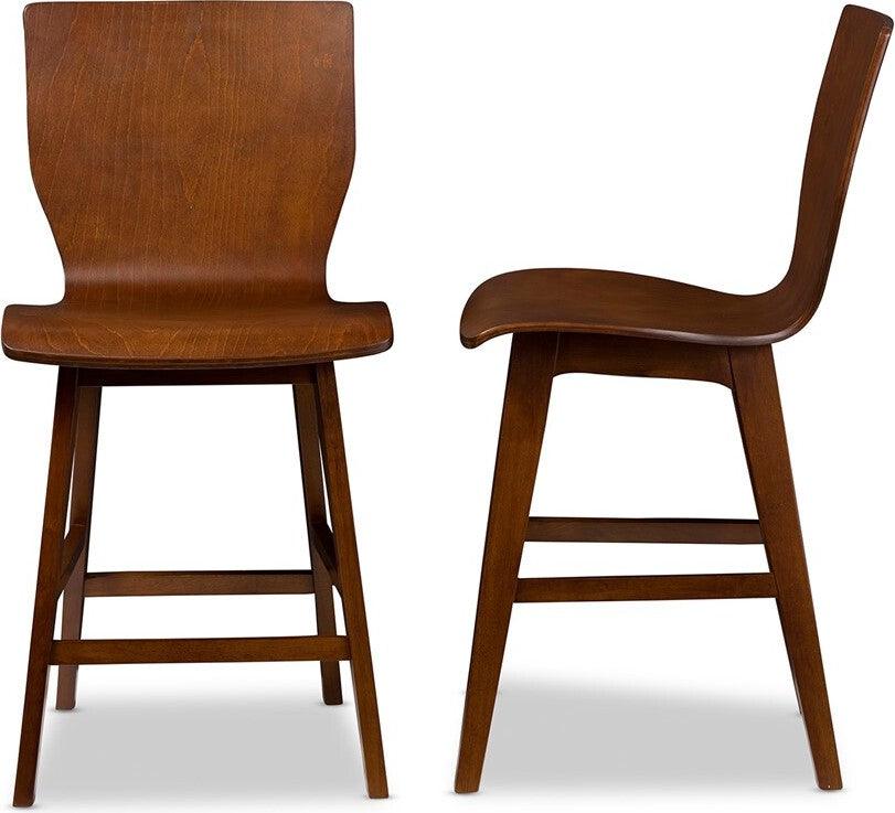 Wholesale Interiors Barstools - Elsa Counter Stool Dark Walnut (Set of 2)