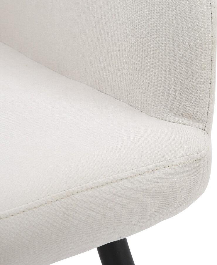 Lumisource Benches - Daniella Contemporary High Back Bench In Black Metal & Cream Fabric.