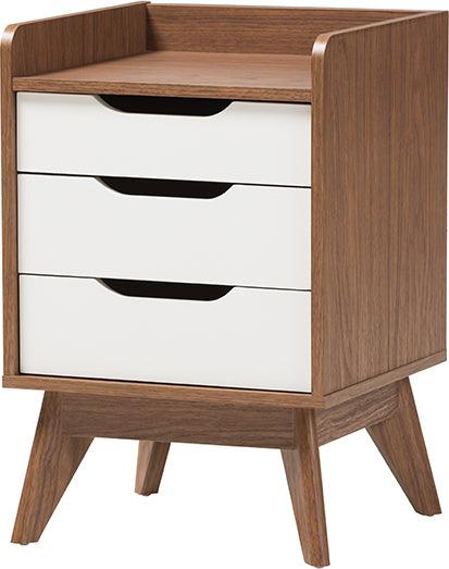 Wholesale Interiors Bedroom Sets - Brighton Mid-Century Modern Two-Tone White and Walnut Brown Finished Wood 3-Piece Storage Set