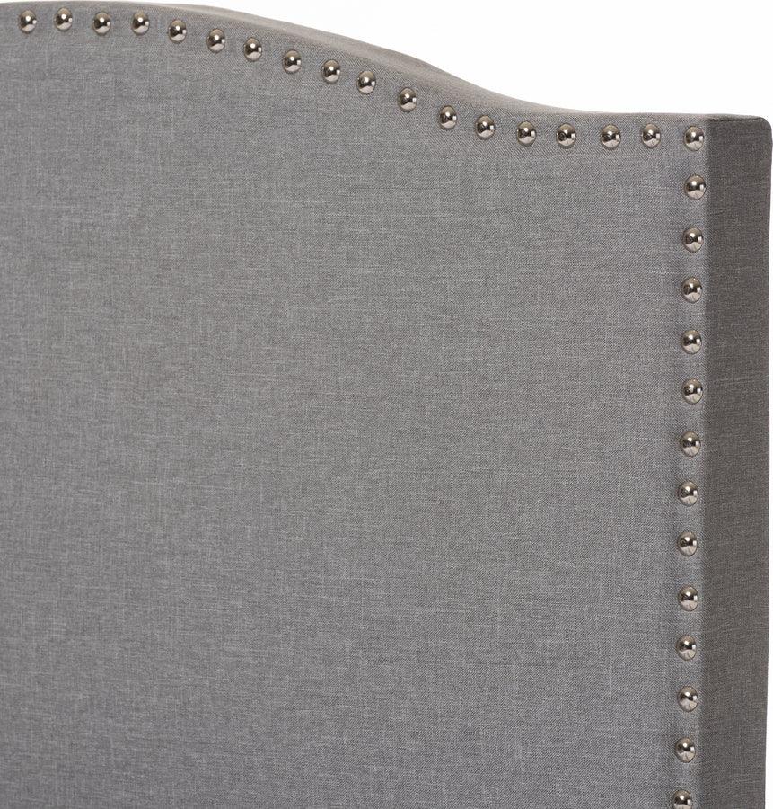 Wholesale Interiors Beds - Benjamin Grey Twin Size Arched Bed with Nail Heads
