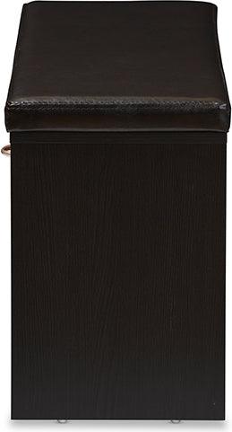 Wholesale Interiors Shoe Storage - Foley 2-tone Dark Brown & Oak Bench Shoe Rack Cabinet Organizer