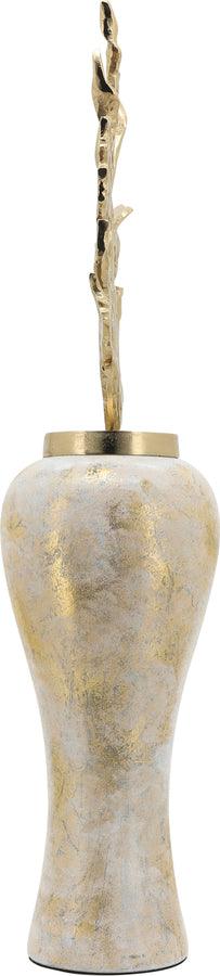 Sagebrook Home Vases - Glass 38"H Vase W/ Aluminum Top White & Gold