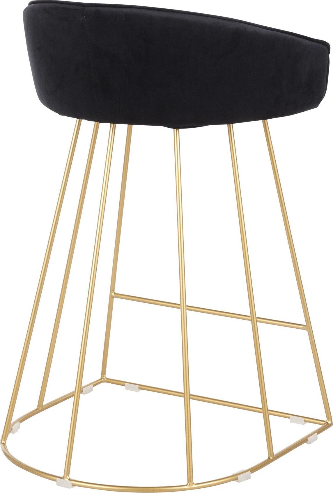 Lumisource Barstools - Canary Counter Stool Gold & Black (Set of 2)