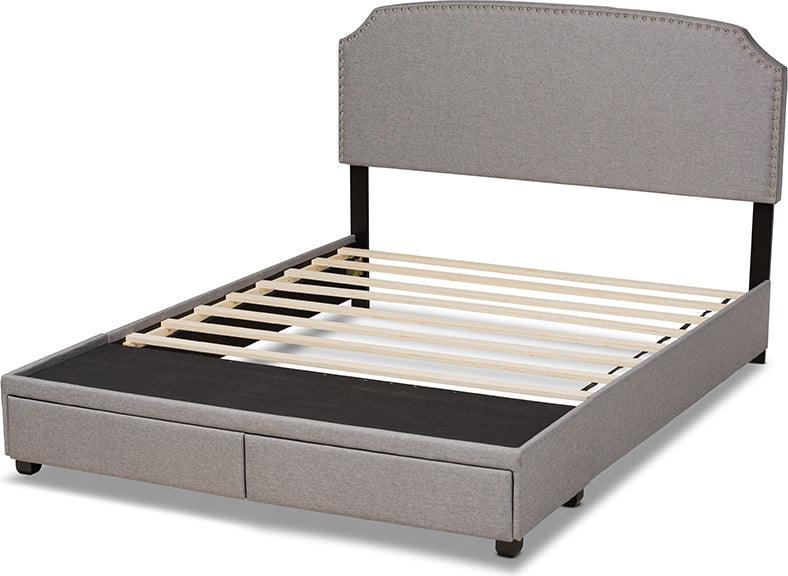 Wholesale Interiors Beds - Larese King Storage Bed Light Gray & Black