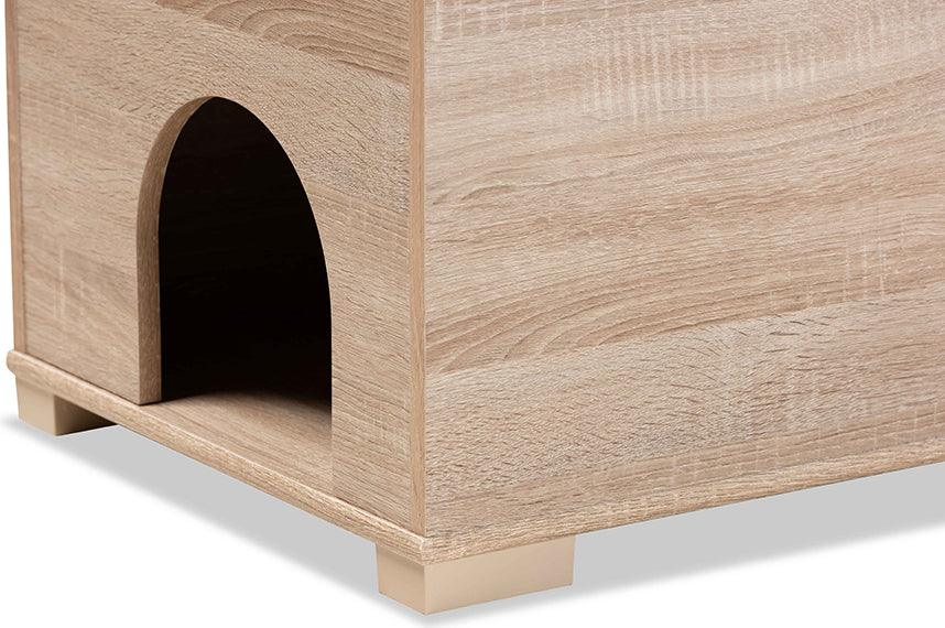 Wholesale Interiors Cat Litter Box - Mariam Oak Finished Wood Cat Litter Box Cover House