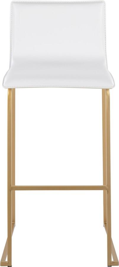 Lumisource Barstools - Mara Barstool In Gold Steel & White Faux Leather (Set of 2)