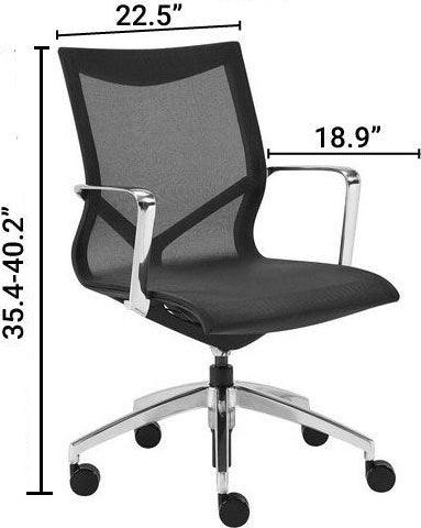Euro Style Task Chairs - Tertu Low Back Office Chair Black