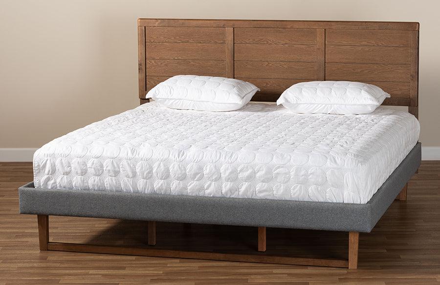 Wholesale Interiors Beds - Gabriela King Bed Dark Gray & Ash walnut