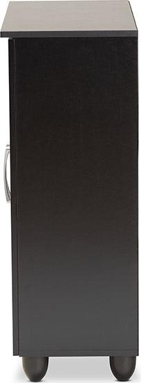 Wholesale Interiors Shoe Storage - Renley Black Finished Wood 2-Door Shoe Storage Cabinet