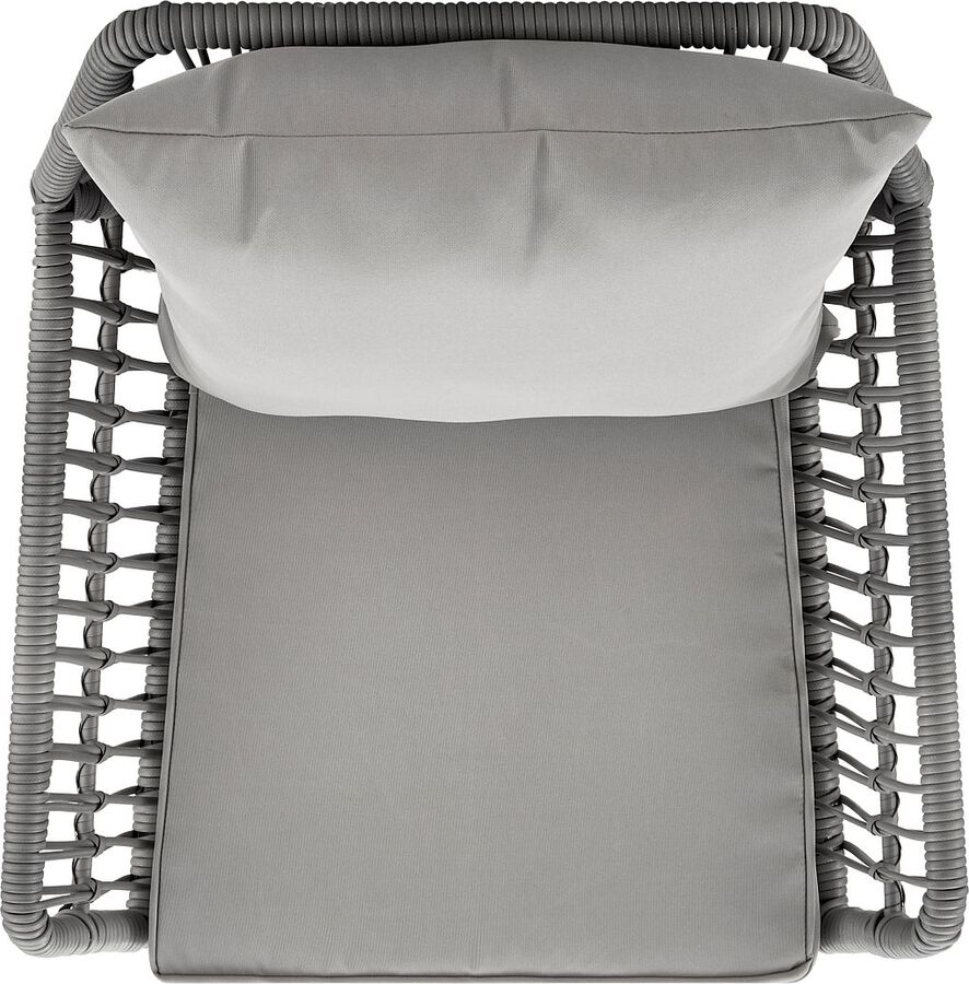 Manhattan Comfort Outdoor Conversation Sets - Cannes Patio 2- Person Seating Group with End Table with Grey Cushions