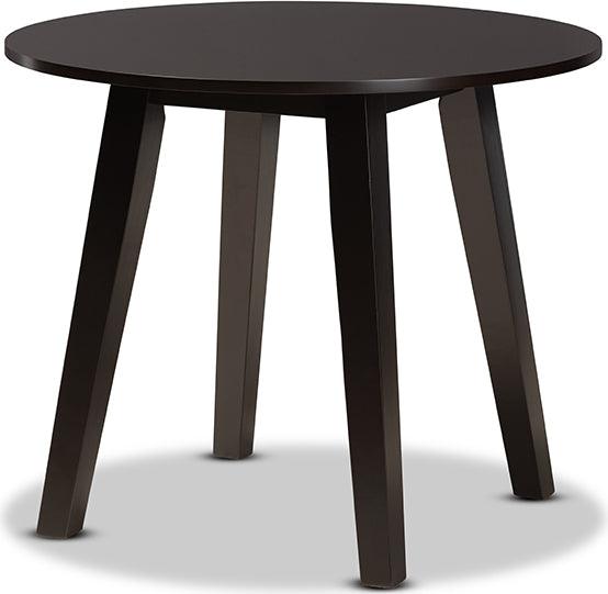 Wholesale Interiors Dining Sets - Derya Transitional Grey Fabric and Dark Brown Finished Wood 5-Piece Dining Set