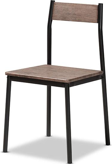 Wholesale Interiors Dining Sets - Mave Walnut Finished Wood and Black Metal 5-Piece Dining Set Walnut & Black