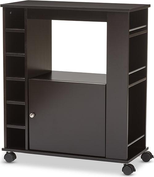 Wholesale Interiors Bar Units & Wine Cabinets - Ontario Wood Modern Dry Bar and Wine Cabinet Dark Brown