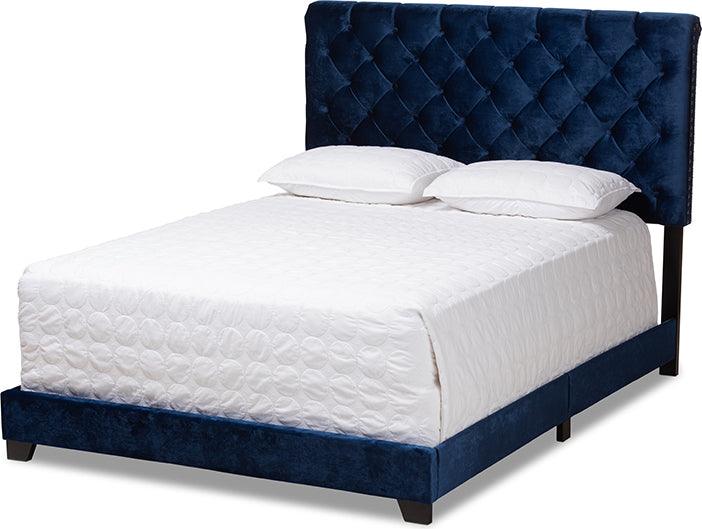 Wholesale Interiors Beds - Candace Queen Bed Navy Blue