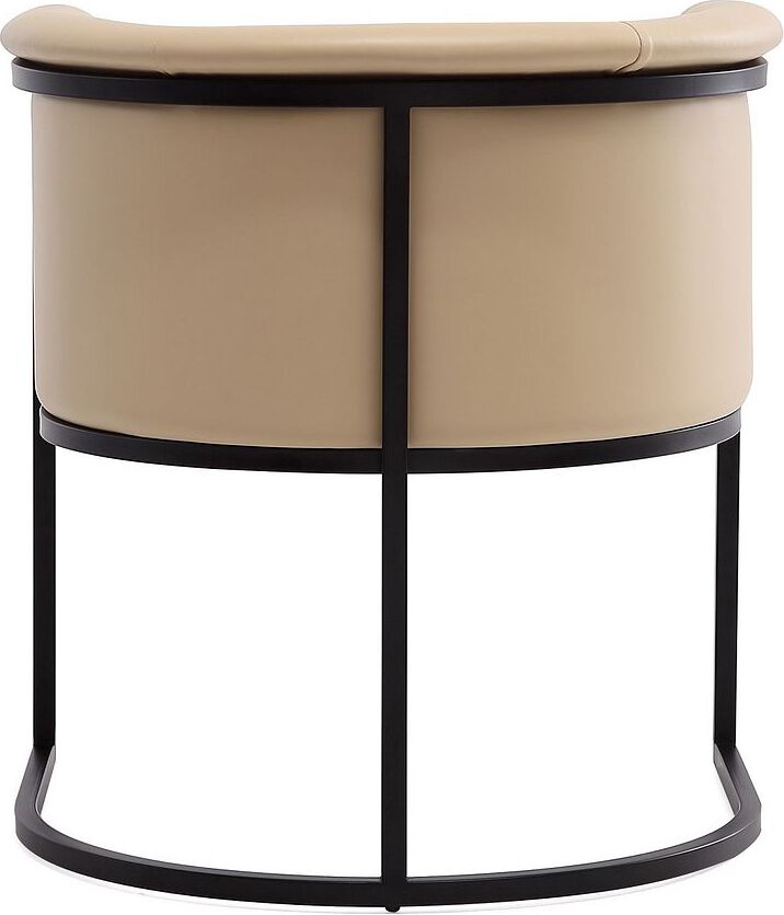 Manhattan Comfort Dining Chairs - Bali Tan and Black Faux Leather Dining Chair (Set of 2)