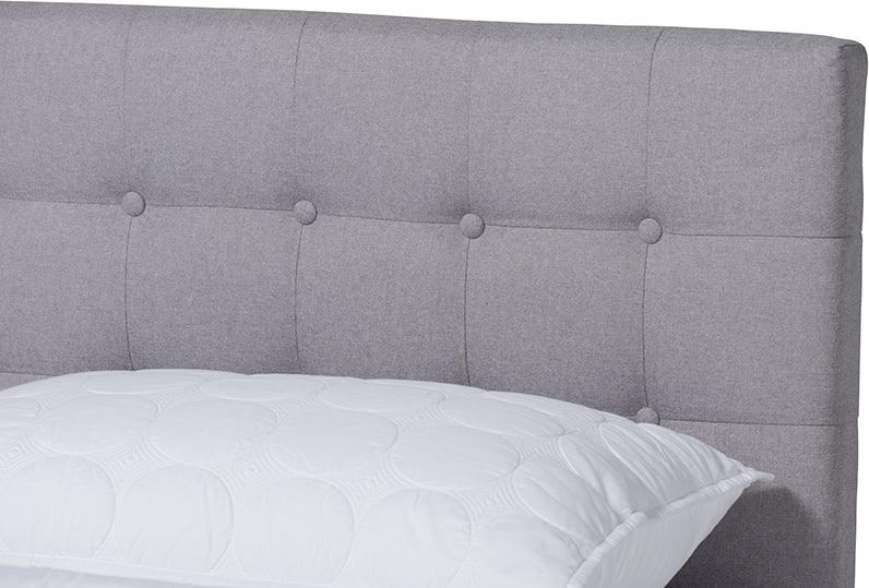 Wholesale Interiors Beds - Devan Queen Bed Light Gray & Walnut