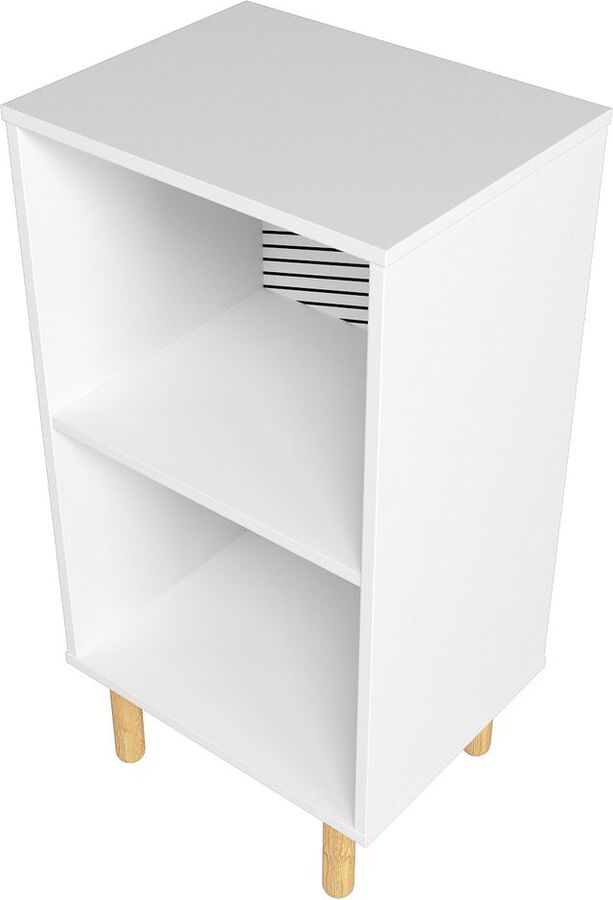 Manhattan Comfort Nightstands & Side Tables - Essex Nightstand in White and Zebra