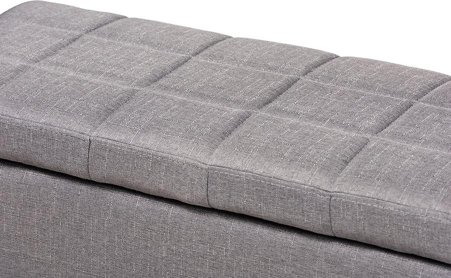 Wholesale Interiors Ottomans & Stools - Fera Modern And Contemporary Gray Fabric Upholstered Storage Ottoman