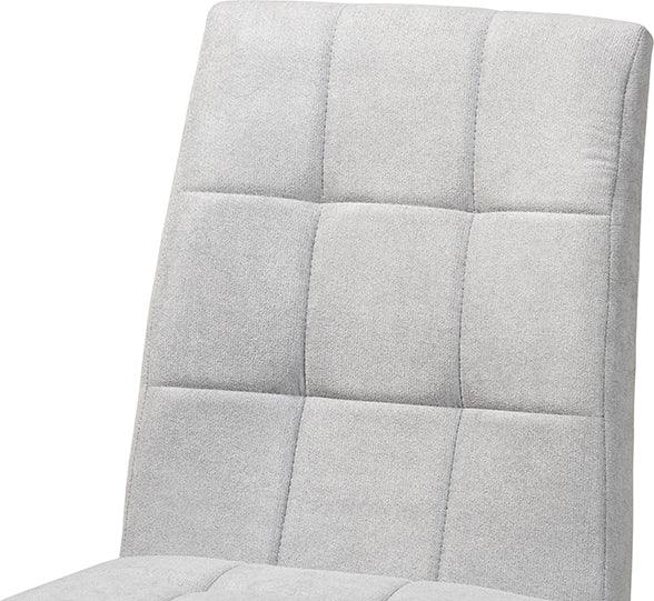 Wholesale Interiors Dining Chairs - Tara Mid-Century Modern Grey Fabric and Brown Wood 2-Piece Dining Chair Set