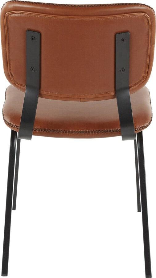 Lumisource Dining Chairs - Foundry Chair in Black Metal and Cognac - Set of 2
