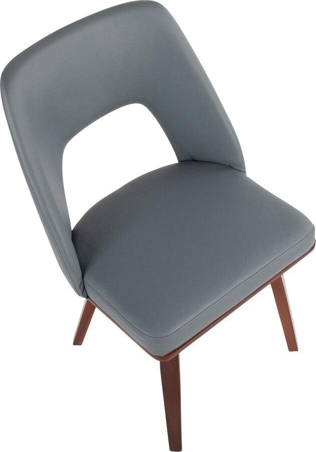 Lumisource Accent Chairs - Triad Upholstered Chair In Walnut Bamboo & Grey Faux Leather (Set of 2)