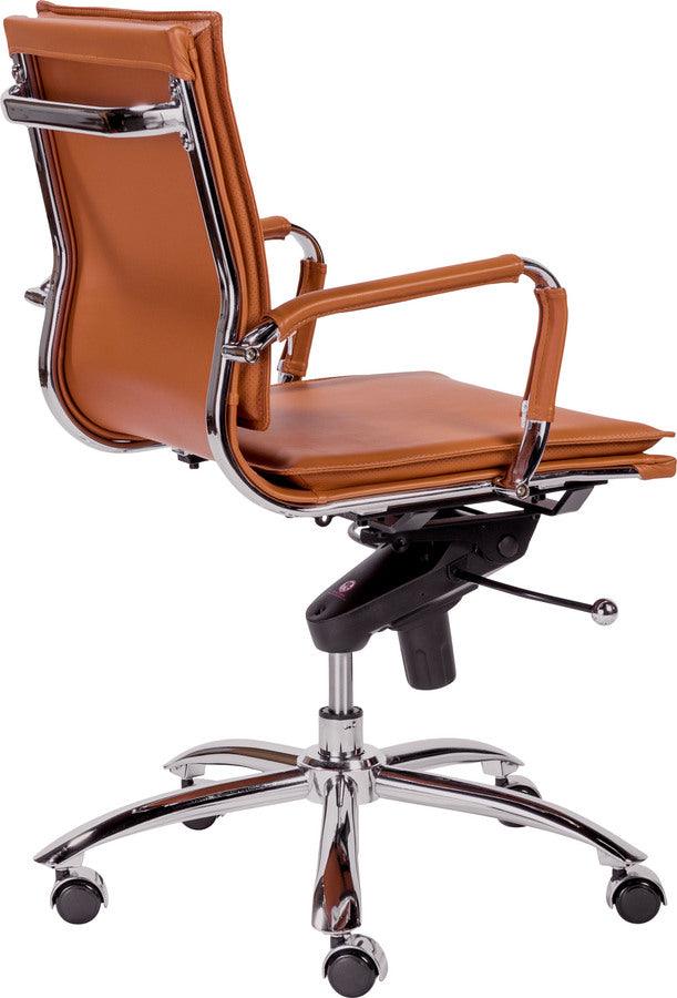 Euro Style Task Chairs - Gunar Pro Low Back Office Chair in Cognac