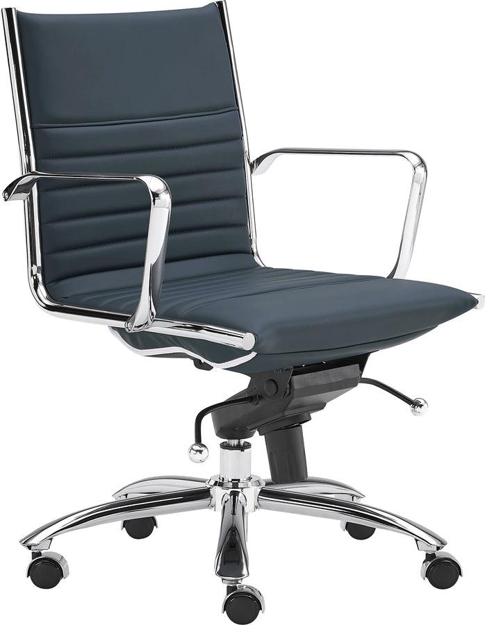 Euro Style Task Chairs - Dirk Low Back Office Chair Blue