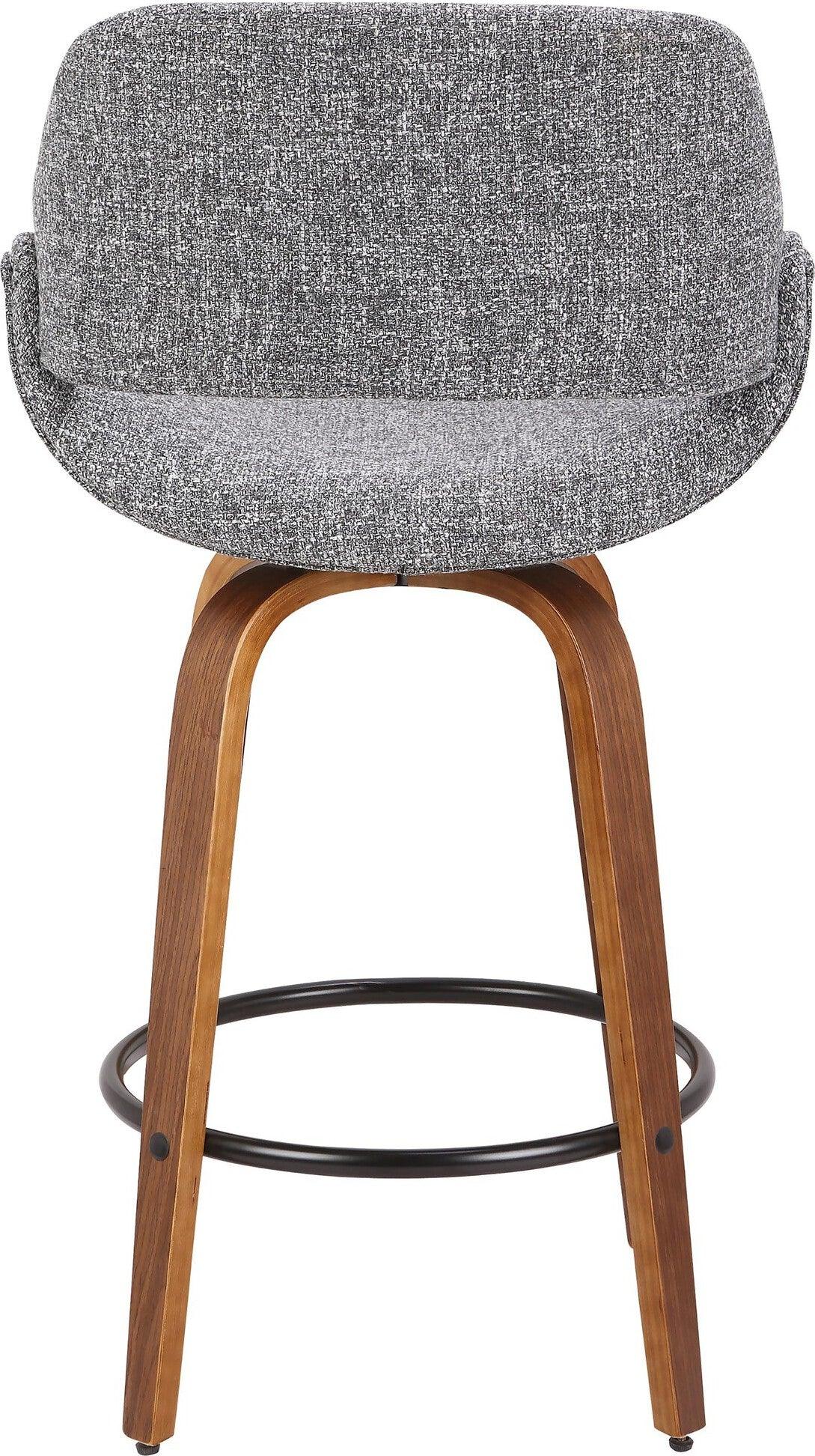 Lumisource Barstools - Fabrico Counter Stool Walnut & Gray (Set of 2)