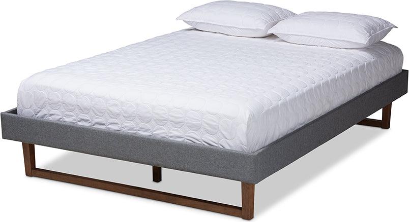 Wholesale Interiors Beds - Liliya Queen Bed Dark Gray & Walnut