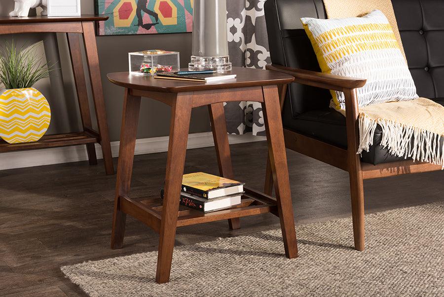 Wholesale Interiors Side & End Tables - Sacramento Mid-century Modern Scandinavian Style Dark Walnut End Table