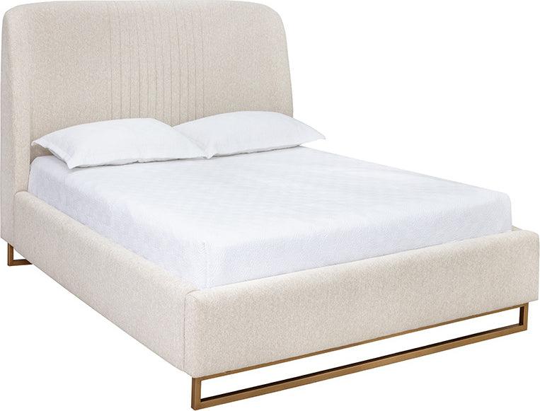 SUNPAN Beds - Nevin Bed - Queen - Dove Cream Cream