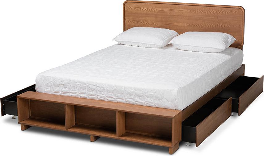 Wholesale Interiors Beds - Vita Queen Storage Bed Ash Walnut