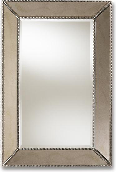 Wholesale Interiors Mirrors - Emelie Modern and Contemporary Antique Silver Finished Accent Wall Mirror