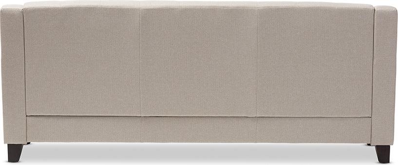 Wholesale Interiors Sofas & Couches - Arcadia Light Beige Fabric Upholstered Button-Tufted Living Room 3-Seater Sofa
