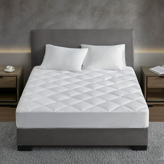 Olliix.com Mattress Protectors - Dobby Cotton Waterproof Mattress Pad White Queen