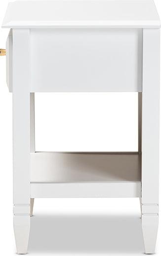 Wholesale Interiors Nightstands & Side Tables - Naomi Nightstand White & Gold