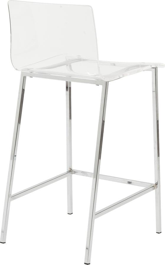 Euro Style Barstools - Chloe Bar Stool in Clear Acrylic with Brushed Aluminum Legs - Set of 2