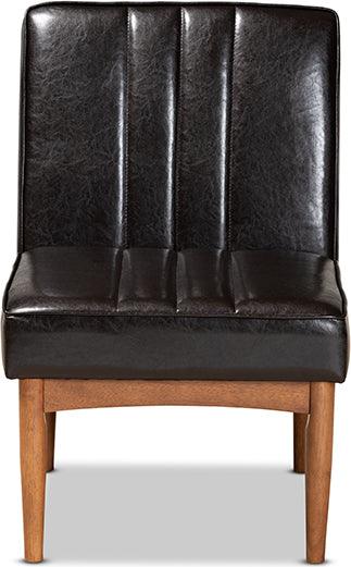 Wholesale Interiors Dining Chairs - Daymond Mid-Century Dining Chair Dark Brown & Walnut Brown