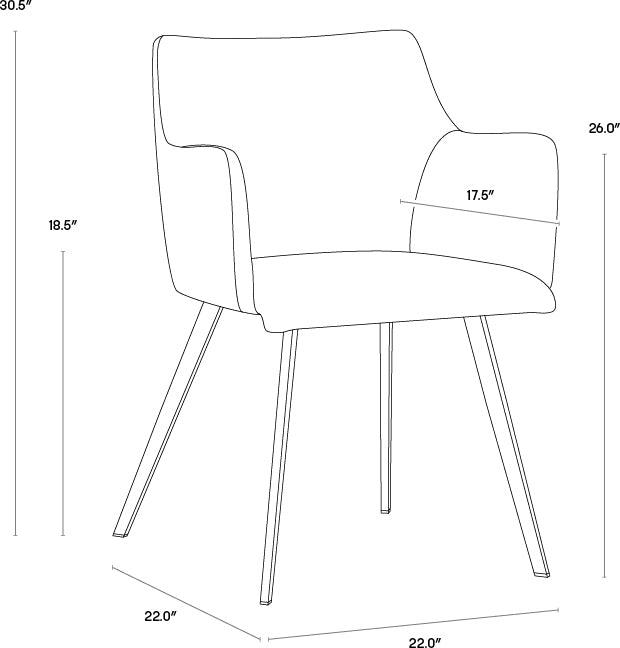 SUNPAN Dining Chairs - Griffin Dining Armchair - Town Grey / Roman Grey
