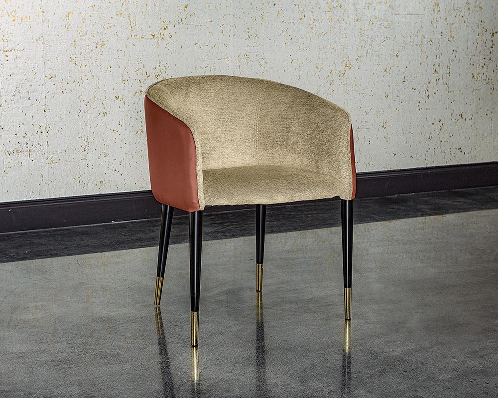SUNPAN Dining Chairs - Asher Dining Armchair - Polo Club Toast / Dillon Chili