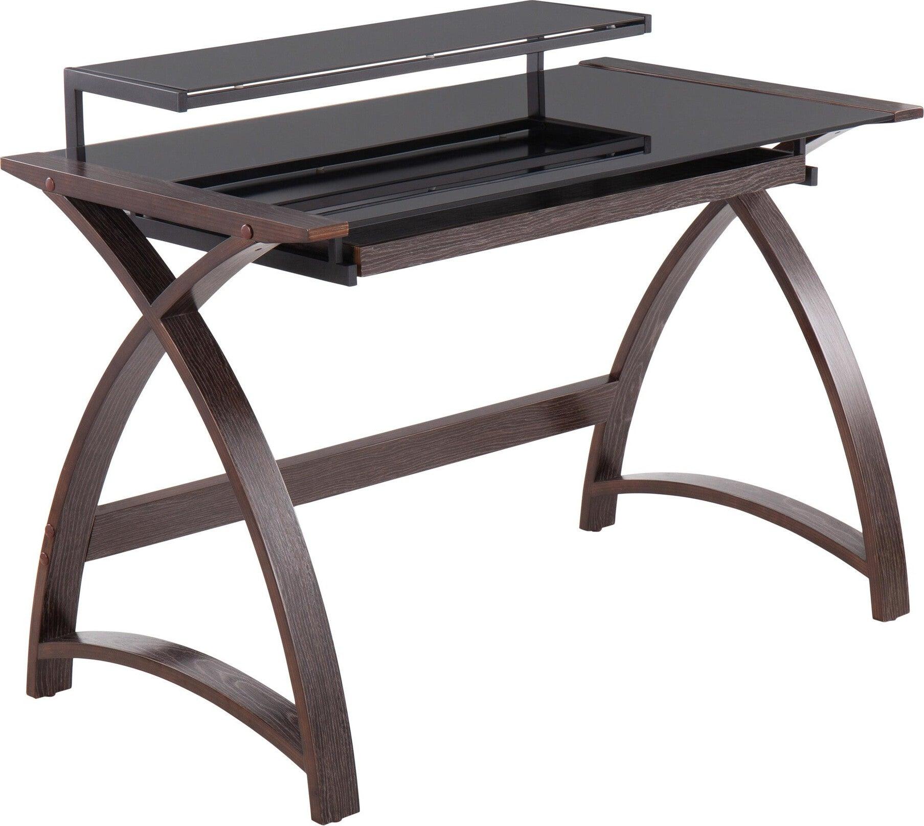 Lumisource Desks - Bentley Office Desk Dark Gray & Black