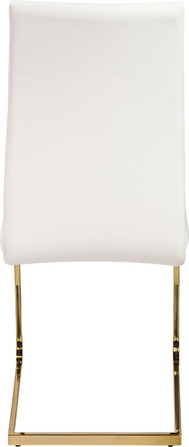 Euro Style Dining Chairs - Epifania Dining Chair in White with Matte Brushed Gold Legs - Set of 4